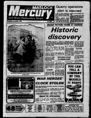 cover page of Matlock Mercury published on April 1, 1988