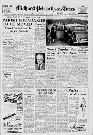 cover page of Midhurst and Petworth Observer published on June 14, 1952