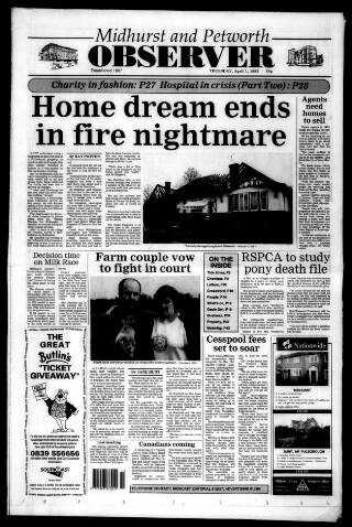 cover page of Midhurst and Petworth Observer published on April 1, 1993