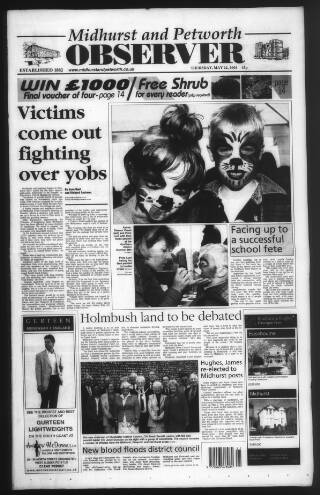 cover page of Midhurst and Petworth Observer published on May 22, 2003