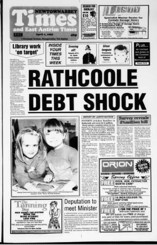cover page of Newtownabbey Times and East Antrim Times published on April 1, 1993
