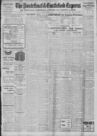 cover page of Pontefract & Castleford Express published on June 9, 1911