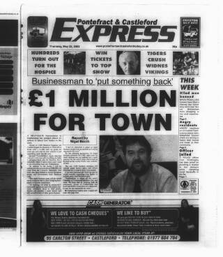 cover page of Pontefract & Castleford Express published on May 22, 2003