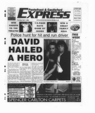 cover page of Pontefract & Castleford Express published on April 1, 2004