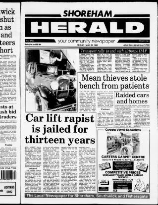 cover page of Shoreham Herald published on May 22, 1992