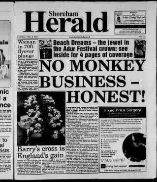 cover page of Shoreham Herald published on June 13, 2002