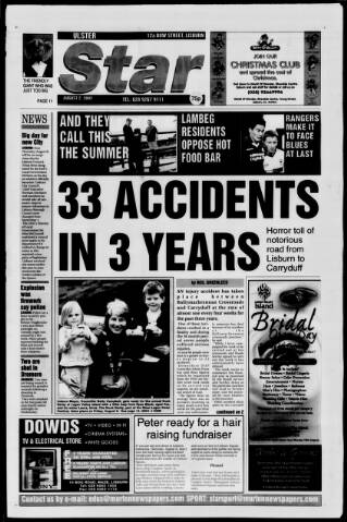 cover page of Ulster Star published on August 2, 2002
