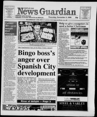 cover page of Whitley Bay Guardian published on November 2, 2000