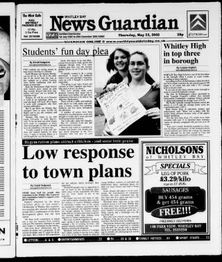 cover page of Whitley Bay Guardian published on May 22, 2003
