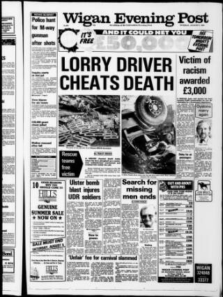 cover page of Wigan Evening Post published on August 2, 1988