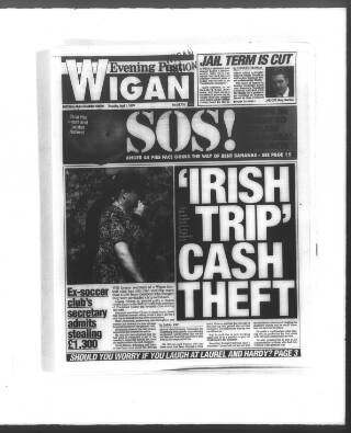 cover page of Wigan Evening Post published on April 1, 1999
