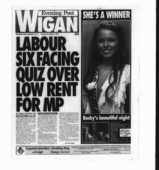 cover page of Wigan Evening Post published on November 2, 2004
