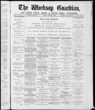 cover page of Worksop Guardian published on May 22, 1896