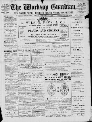 cover page of Worksop Guardian published on November 11, 1898
