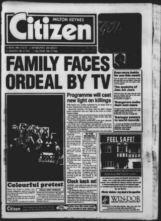 cover page of Milton Keynes Citizen published on April 1, 1993
