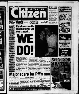 cover page of Milton Keynes Citizen published on June 13, 1996