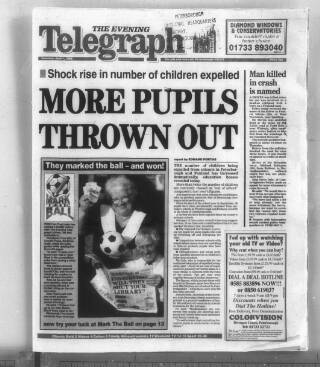 cover page of Peterborough Evening Telegraph published on April 1, 1995