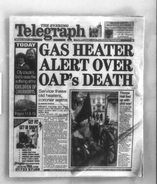 cover page of Peterborough Evening Telegraph published on April 1, 1996