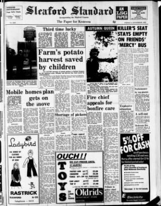 cover page of Sleaford Standard published on November 2, 1973