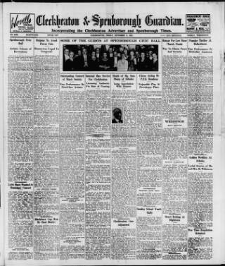 cover page of Cleckheaton & Spenborough Guardian published on November 2, 1951