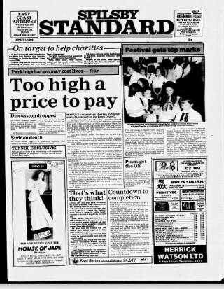 cover page of Spilsby Standard published on April 1, 1988