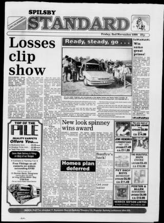 cover page of Spilsby Standard published on November 2, 1990