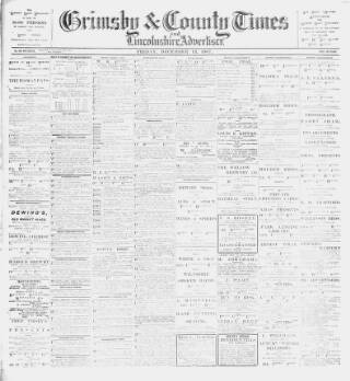 cover page of Grimsby & County Times published on December 13, 1907
