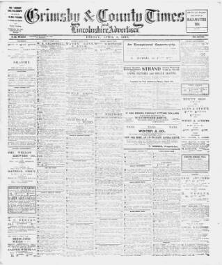 cover page of Grimsby & County Times published on April 1, 1910
