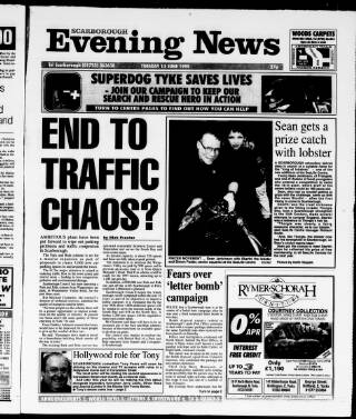 cover page of Scarborough Evening News published on June 13, 1995