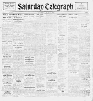 cover page of Saturday Telegraph (Grimsby) published on June 13, 1914