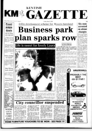 cover page of Kentish Gazette published on May 22, 1992