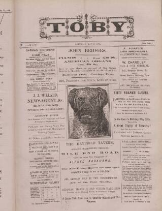 cover page of Toby published on May 22, 1886