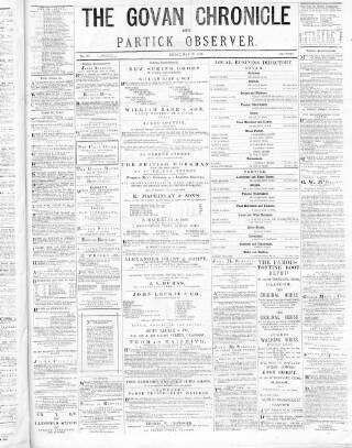 cover page of Govan Chronicle published on May 17, 1878