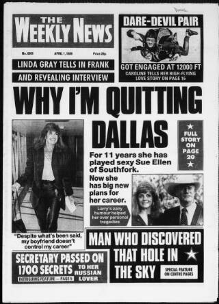 cover page of Dundee Weekly News published on April 1, 1989