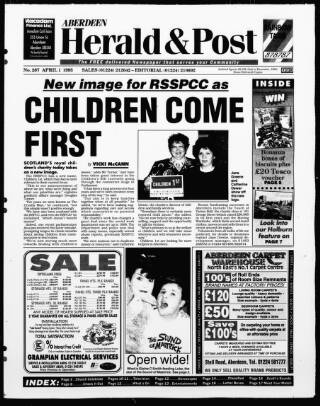 cover page of Aberdeen Herald & Post published on April 1, 1995