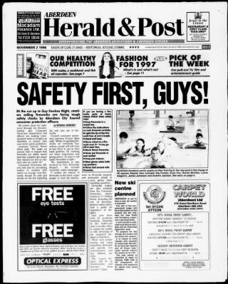 cover page of Aberdeen Herald & Post published on November 2, 1996
