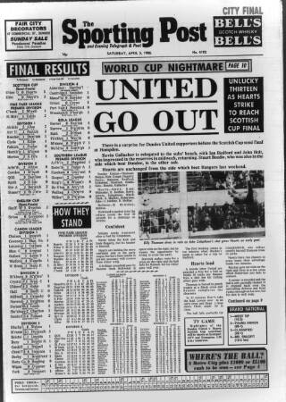 cover page of Sporting Post published on April 5, 1986