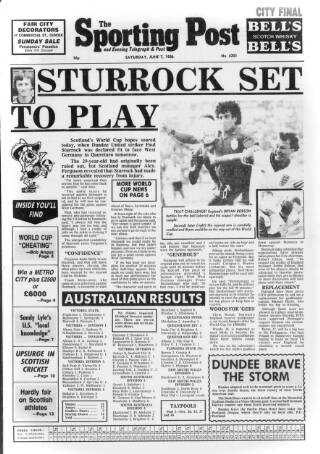 cover page of Sporting Post published on June 7, 1986