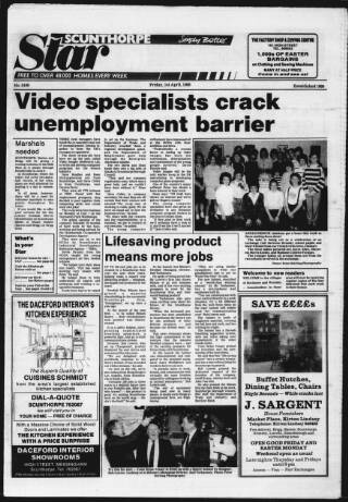 cover page of Scunthorpe Star published on April 1, 1988