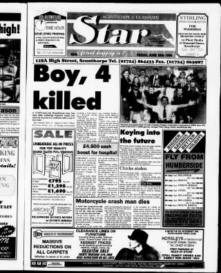 cover page of Scunthorpe Star published on June 28, 1996