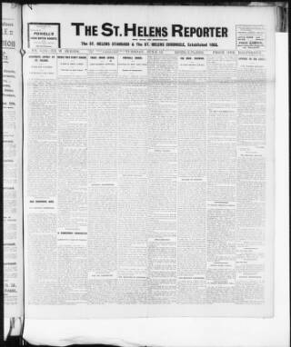 cover page of St. Helens Reporter published on June 13, 1911