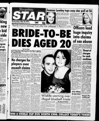 cover page of Shropshire Star published on May 22, 2002
