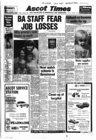 cover page of Ascot Times published on August 2, 1984