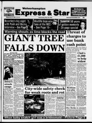 cover page of Wolverhampton Express and Star published on May 22, 2002
