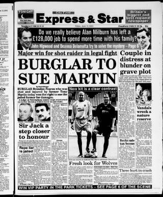 cover page of Wolverhampton Express and Star published on June 13, 2003