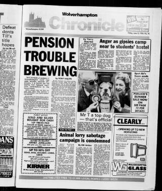 cover page of Midland Counties Express published on June 13, 1986