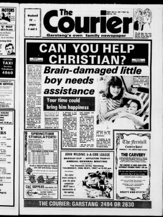 cover page of Garstang Courier published on May 22, 1987