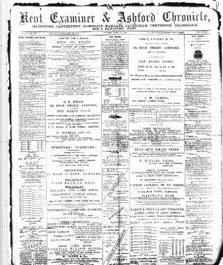 cover page of Kent County Examiner and Ashford Chronicle published on April 19, 1889