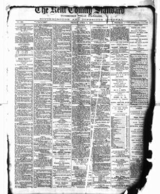 cover page of Kent County Standard published on April 1, 1887