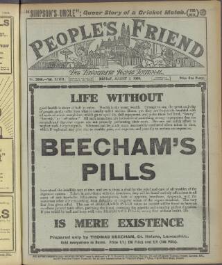 cover page of People's Friend published on August 2, 1909
